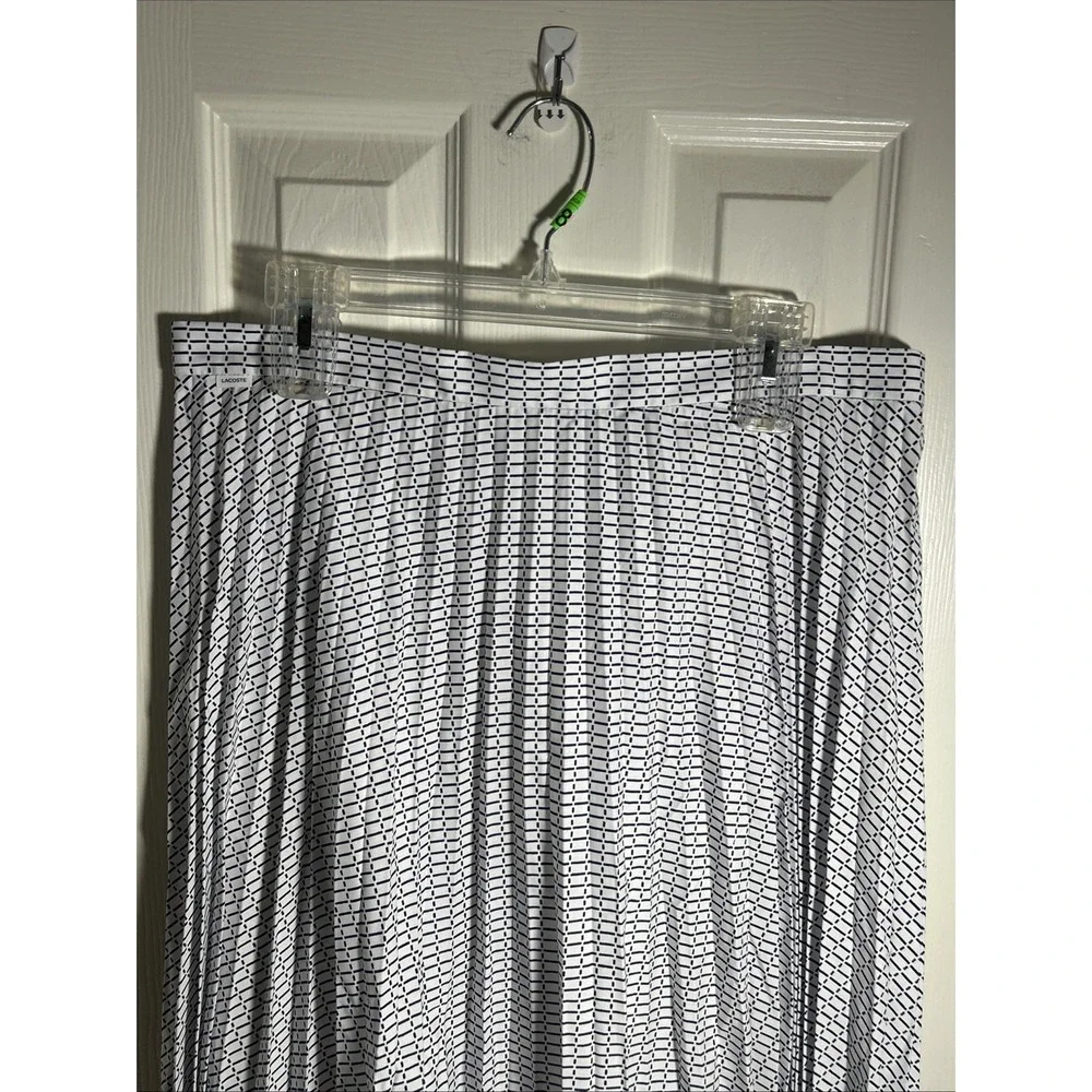LACOSTE Pleated Skirt , Size 42/10, White/Thermal Blue  NWT MSRP 195